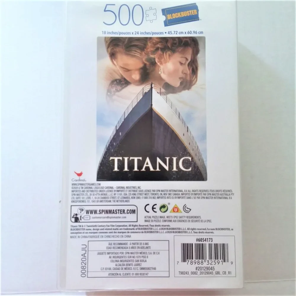 Puzzle Titanic Movie NEW Blockbuster 500pc VHS Sealed Love Leonardo Rose Jack